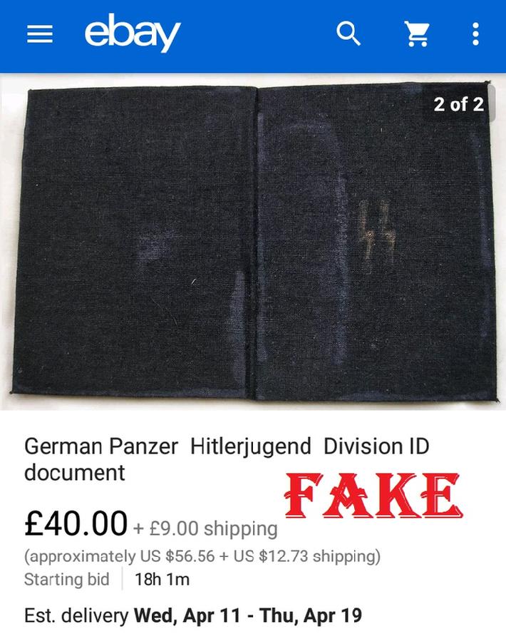 German Panzer Hitlerjugend Division ID document