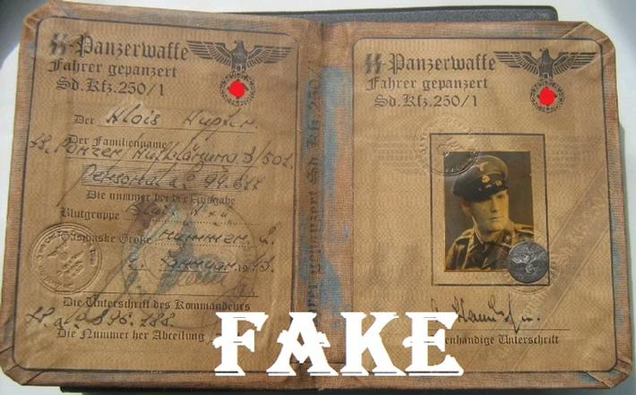 Fake Nazi Passbook, ID, WW2