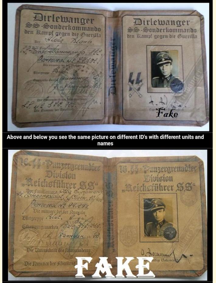 Fake Nazi ID's on ebay