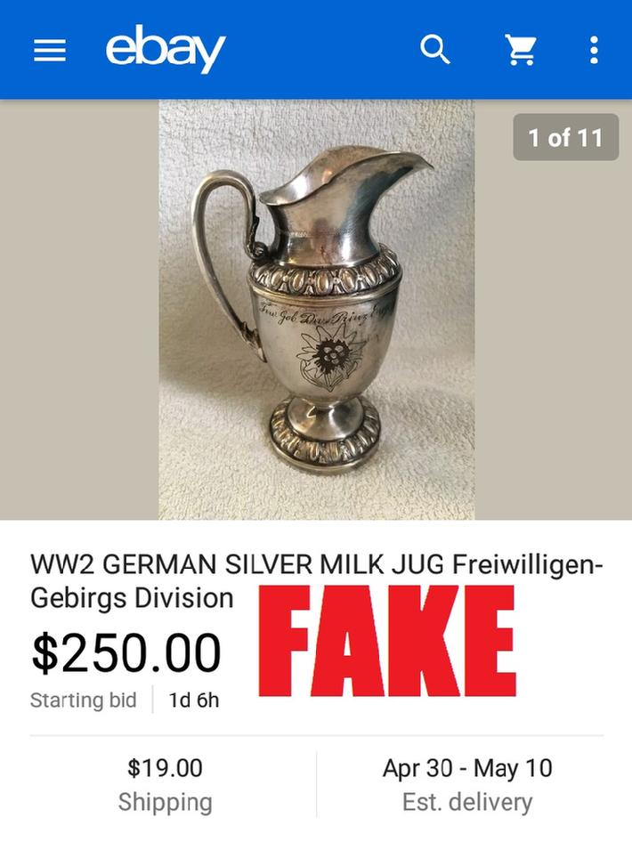 WW2 GERMAN SILVER MILK JUG