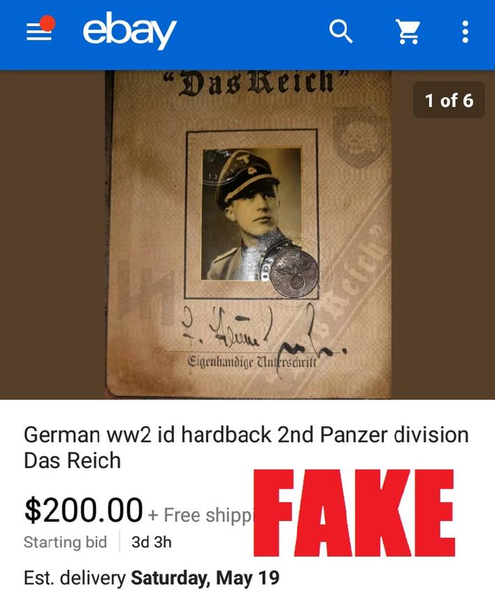 Fake Nazi Passbook, ID, WW2