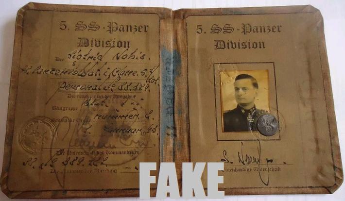 Fake Nazi Passbook, ID, WW2