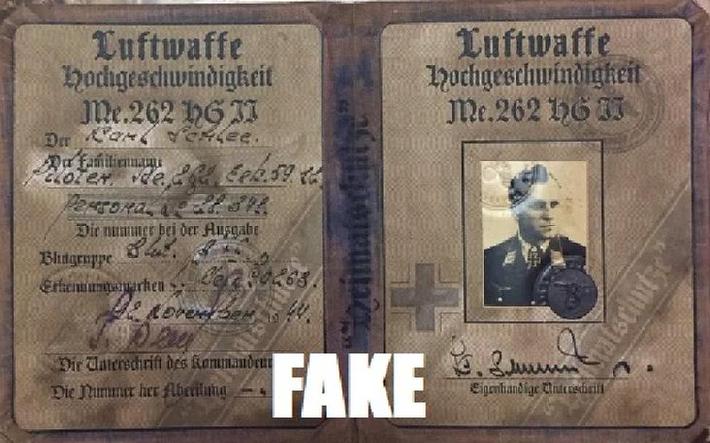 Fake Nazi Passbook, ID, WW2