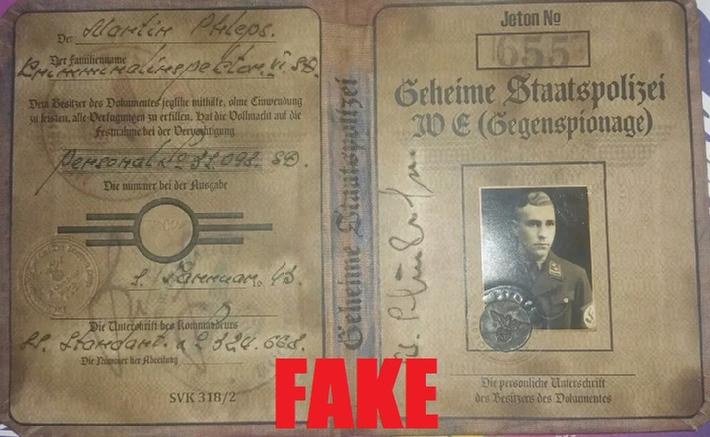 Fake Nazi Passbook, ID, WW2