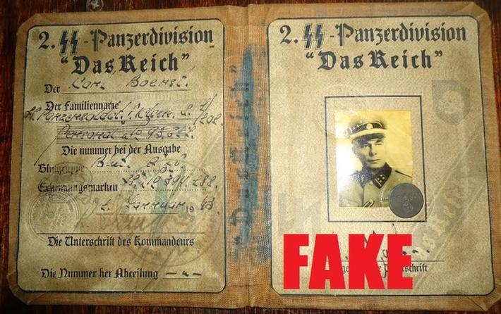 Fake Nazi Passbook, ID, WW2