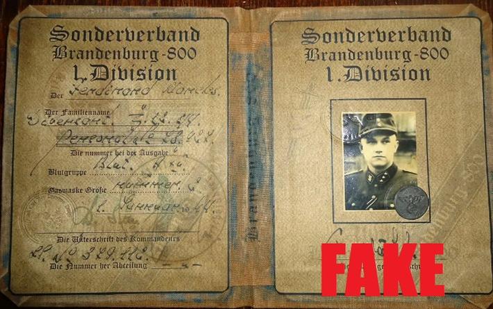 Fake Nazi Passbook, ID, WW2