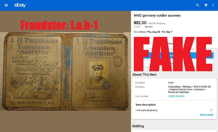 Fake Nazi Passbook, ID, WW2