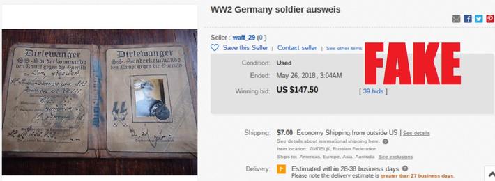 Fake Nazi Passbook, ID, WW2