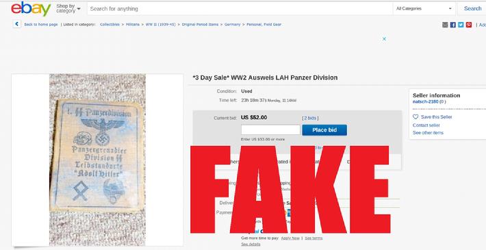 Fake Nazi Passbook, ID, WW2