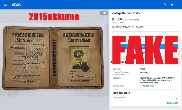 Fake Nazi Passbook, ID, WW2