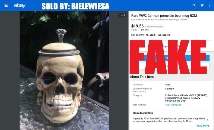 WW2 German Skull Beer Stein
