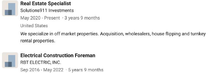 Nicholas Martinez, Solutions 911 Investments