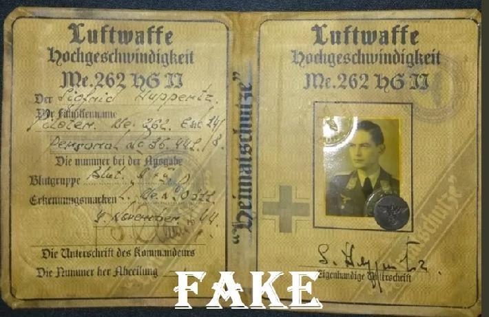 Fake Nazi ID, gerrhembr_0, ebay, forgery, Nazi ID, Nazi Passbook, SS Passport
